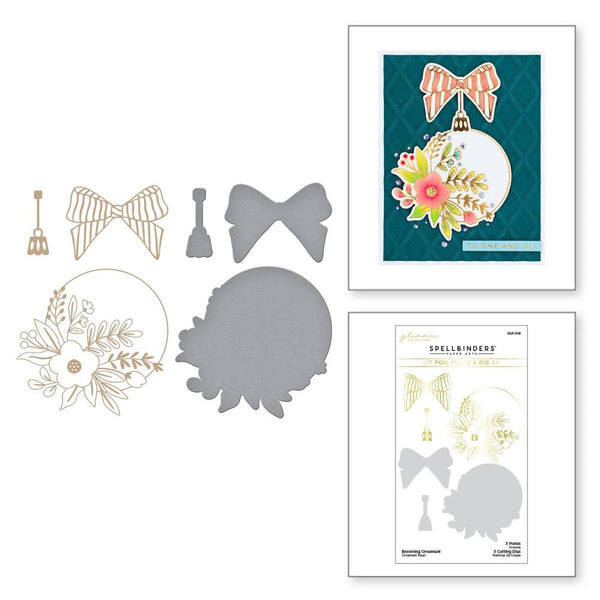 Spellbinders Glimmer Hot Foil Plate & Die from the Glimmer Greetings Collection, Blooming Ornament (GLP-349)