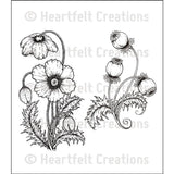 Heartfelt Creations, Blazing Poppy Collection, Cling Stamps Set, Blazing Poppy Stems