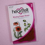 Heartfelt Creations, Blazing Poppy Collection, Cling Stamps Set, Blazing Poppy Stems