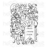 Heartfelt Creations, Blushing Rose Background Cling Stamp Set - Scrapbooking Fairies