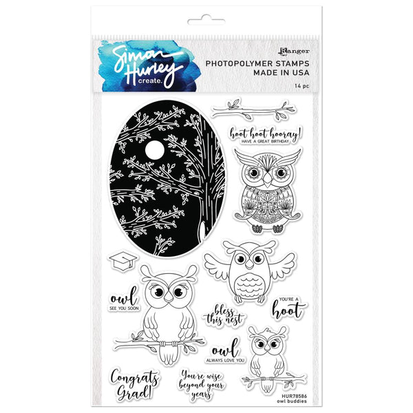 Simon Hurley create. Cling Stamps 6"X9", Owl Buddies