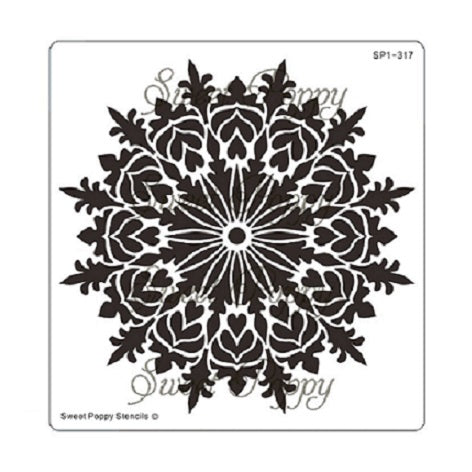 Sweet Poppy Stencil, Heart Mandala