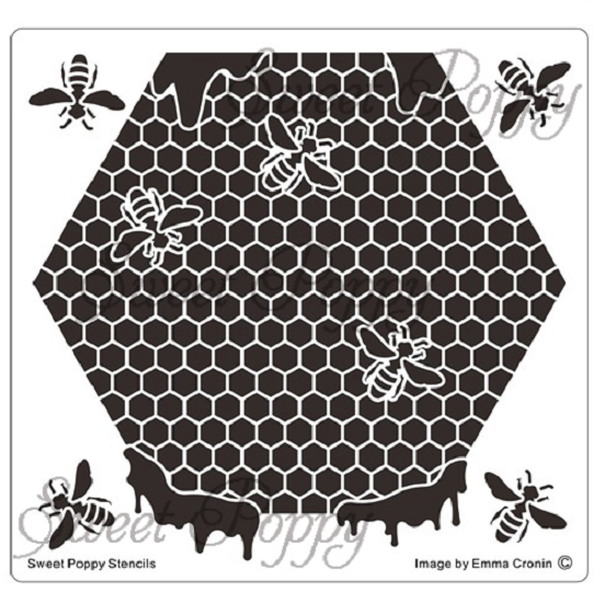 Sweet Poppy Stencil, Honeybee Hive, Stainless Steel