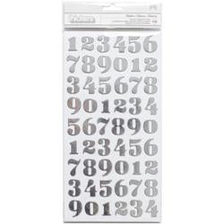 American Crafts, DIY Shop 3 Number Stickers, Silver - Scrapbooking Fairies