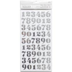 American Crafts, DIY Shop 3 Number Stickers, Silver - Scrapbooking Fairies