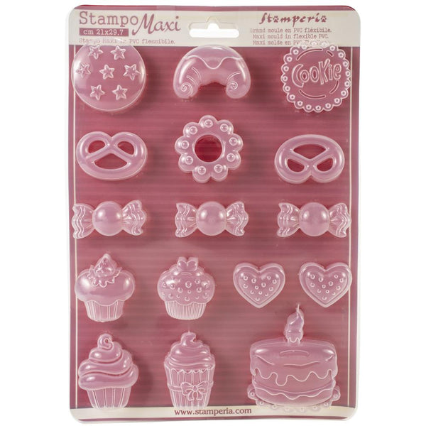 Stamperia Soft Maxi Mould 8.5"X11.5", Cookies