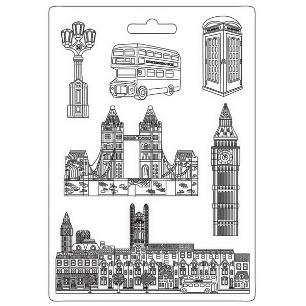 Stamperia Soft Maxi Mould 8.5"X11.5", London, Our Way