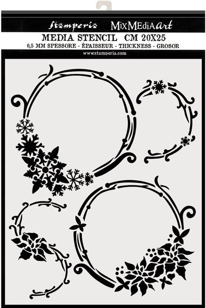 Stamperia, Thick Stencil 7.87"X9.84",  Winter Tales - Garlands