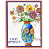 Stampendous, Floral Vase Cling Stamp - Scrapbooking Fairies