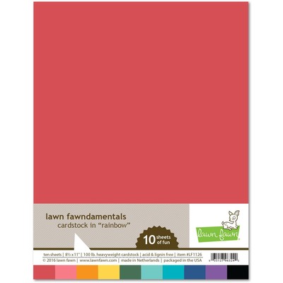 Lawn Fawn, 8.5X11 Cardstock, Rainbow, 100 lbs, Heavyweight