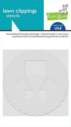 Lawn Fawn, Lawn Clippings Stencils, Reveal Wheel: Rectangle/Virtual Friends