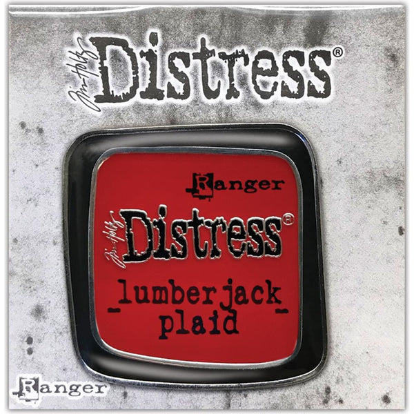 Tim Holtz Distress Enamel Collector Pin, Lumberjack Plaid