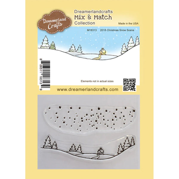 Dreamerland Crafts, Mix & Match Collection, Clear Stamps, Christmas Snow Scene