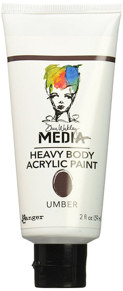 Ranger, Dina Wakley, Heavy Body Acrylic Paint, Umber - Scrapbooking Fairies