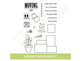 Three Room Studio, "Moving Sentiments" Clear Stamp Set