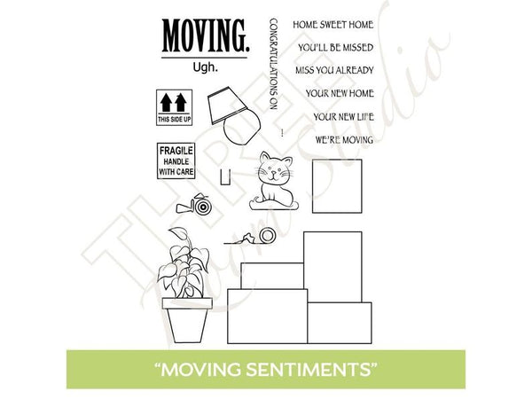Three Room Studio, "Moving Sentiments" Clear Stamp Set