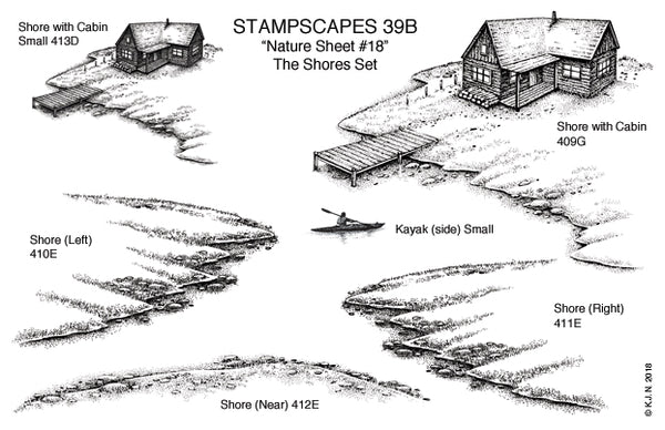 Stampscapes, Nature Sheet 18, The Shores Set, Cling Mounted Stamps
