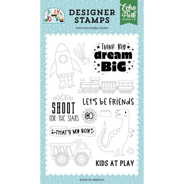 Echo Park, Play All Day, 4"x6" Stamps, Think Big, Dream Big