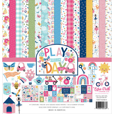 Echo Park Collection Kit 12"X12", Play All Day Girl
