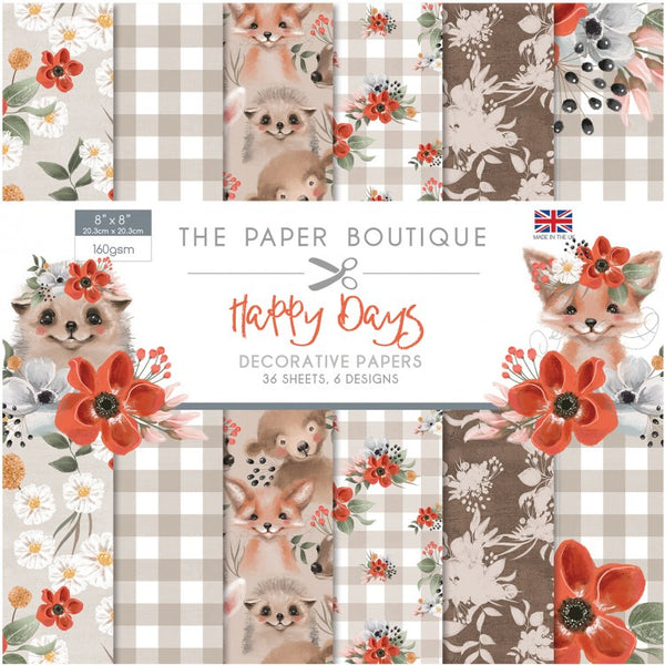 The Paper Boutique, 8"x8" Embellishment Pad, Happy Days