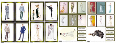 Hollywood Glamour 4 Topper Toppers, Paul Newman and Other Hollywood Stars - Scrapbooking Fairies