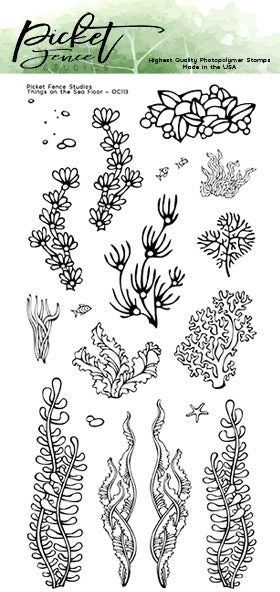 Picket Fence Studios 4"X8" Clear Stamp Set, Things On The Sea Floor