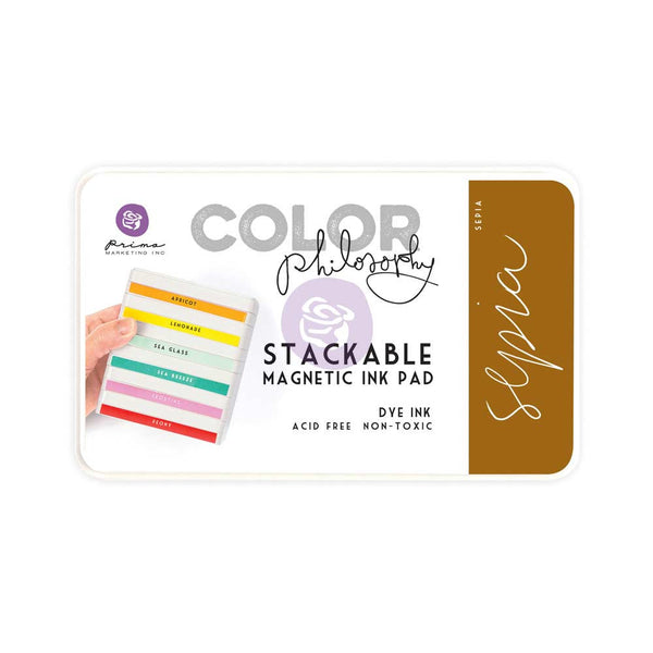 Prima, Magnetic and Stackable Ink Pad, Sepia