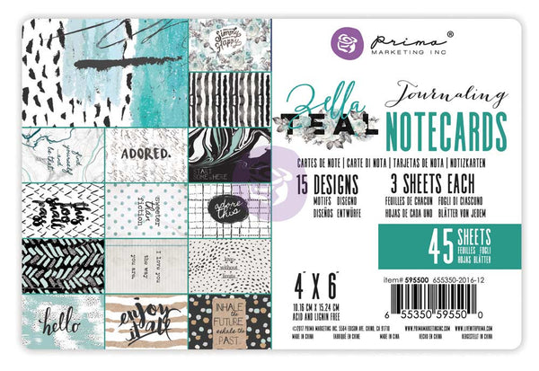 Prima, Zella Teal - 4x6 Journaling Cards - Scrapbooking Fairies