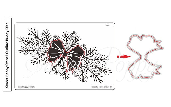 Sweet Poppy Buddy Die: Sprig Bow