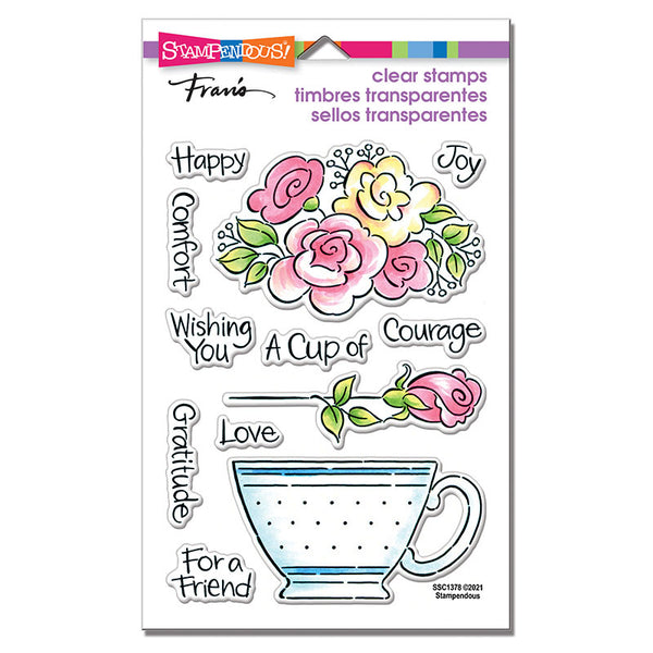 Stampendous Perfectly Clear Stamps, Pop Rose Teacup