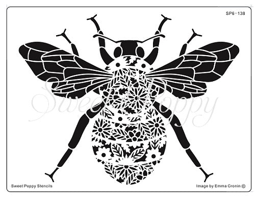 Sweet Poppy Stencil, Queen Bee, Stainless Steel