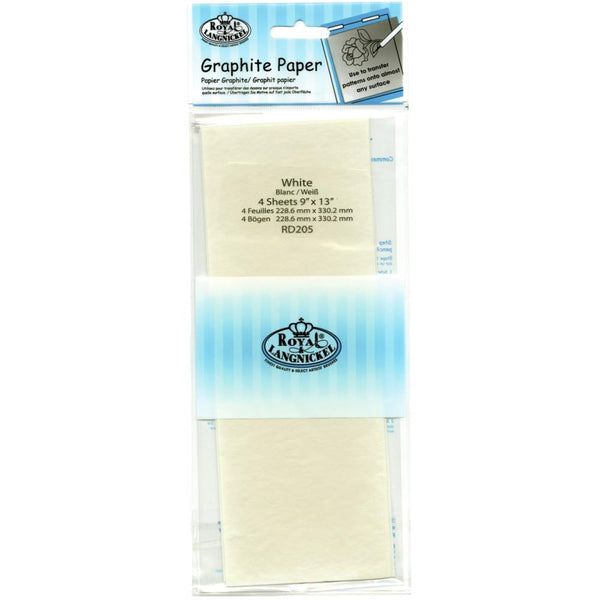 ROYAL BRUSH-Royal & Langnickel Graphite Paper, White Transfer Paper, 9"X13" 4/Pkg