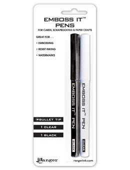 Ranger Emboss It Pens 2/Pkg, Black & Clear