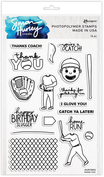 Simon Hurley create. Cling Stamps 6"X9", Home Run!