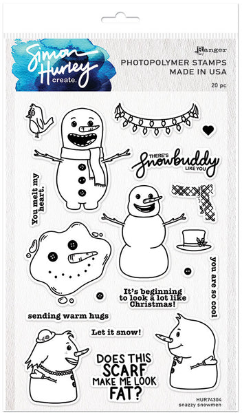 Simon Hurley create. Cling Stamps 6"X9", Snazzy Snowmen