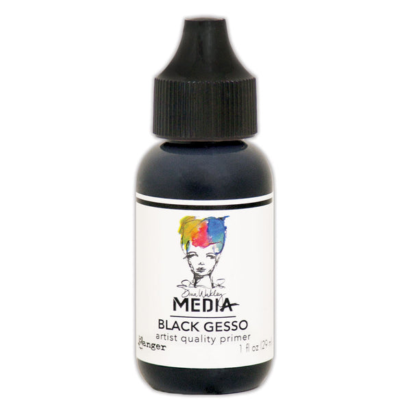 Ranger - Dina Wakley, Media, Black Gesso, 1 oz. - Scrapbooking Fairies