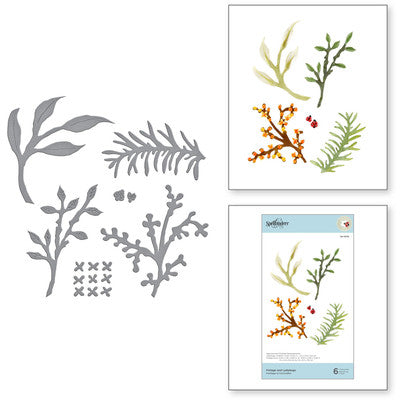 Spellbinders Etched Dies, Foliage and Ladybugs
