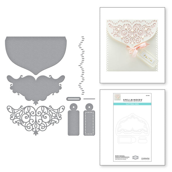 Spellbinders Etched Dies By Becca Feeken, Perfect Harmony Notecard Embellishments