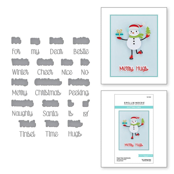 Spellbinders Etched Dies, Tinsel Time Sentiments (S4-1224)