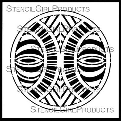 Stencil Girl, Boho Striped Circle, 6"x'6" Stencil, Designed by Gwen Lafleur
