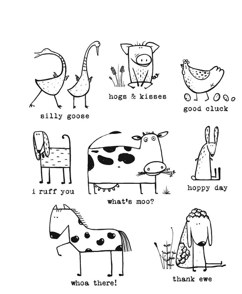 Stampers Anonymous Tim Holtz, Cling Stamp, Funny Farm