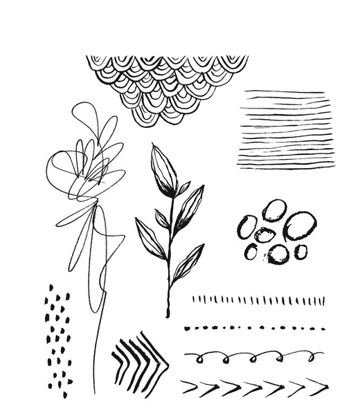 Tim Holtz Cling Stamps 7"X8.5", Media Marks #1 (CMS362)