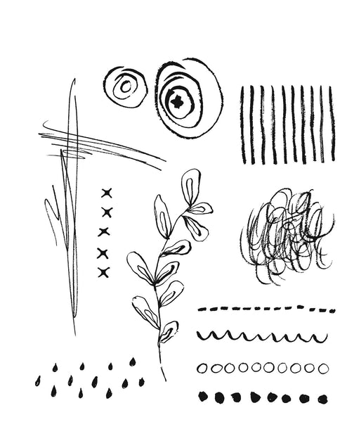 Tim Holtz Cling Stamps 7"X8.5", Media Marks #2 (CMS363)