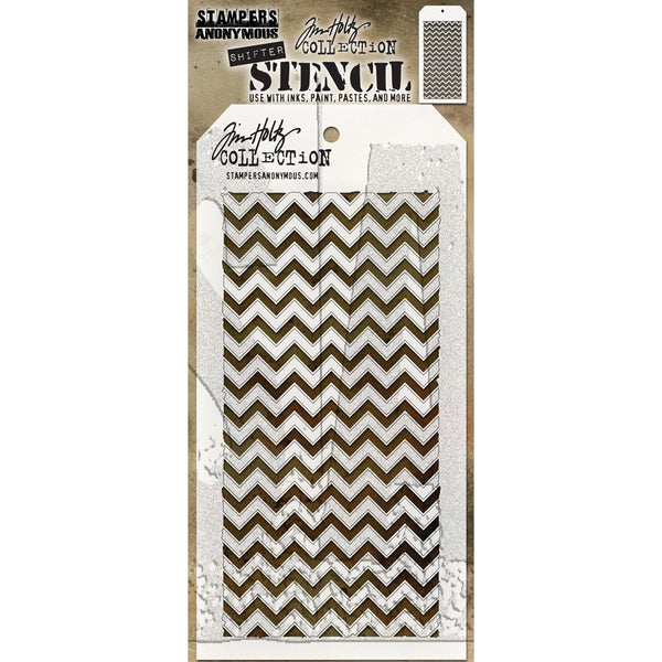 Tim Holtz Layered Stencil 4.125"X8.5", Shifter Chevron