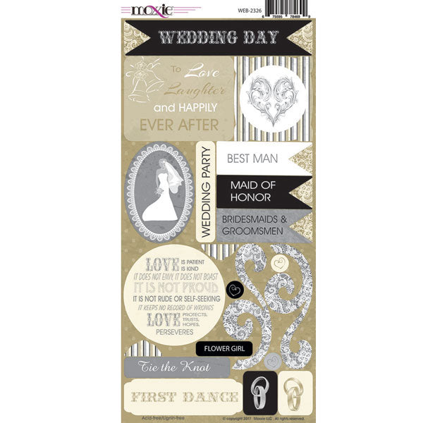 Moxxie - Wedded Bliss Collection - Cardstock Stickers - Scrapbooking Fairies