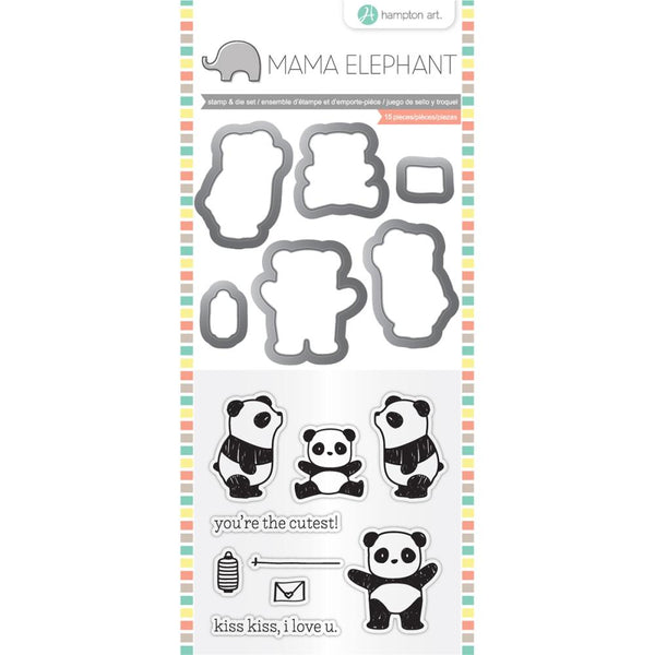 Mama Elephant Stamp & Die Set 4"X8", Panda