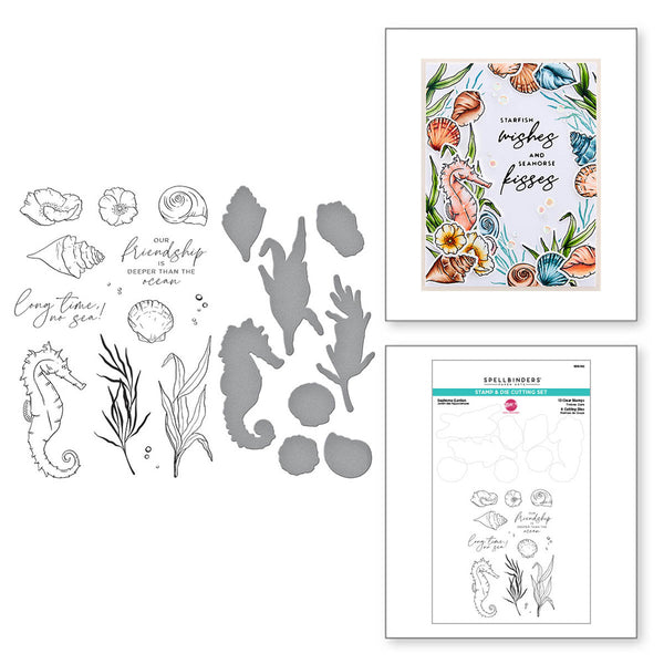 Spellbinders Stamp & Die Set, Seahorse Garden By Dawn Woleslagle (SDS-182)