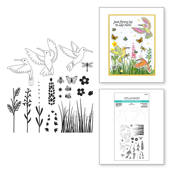 Spellbinders Clear Stamp Set By Bibi Cameron, Hummingbird Build A Scene (SDS-183)