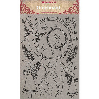 Stamperia Greyboard Cut-Outs A4 1mm Thick, Winter Tales - Fairies