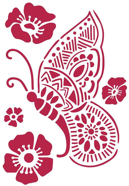 Stamperia Stencil D, 7.87"X5.91", Butterfly